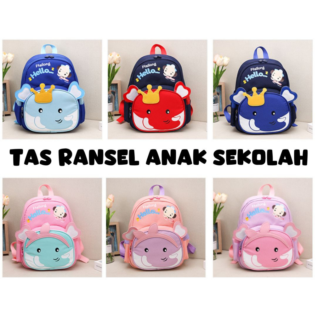 Tas Ransel Sekolah Anak PAUD / TK / PG Backpack karakter lucu Keren Motif Cewek Cowok