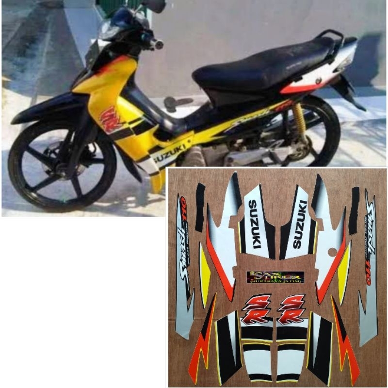 Striping original Suzuki Smash SR kuning tahun 2005
