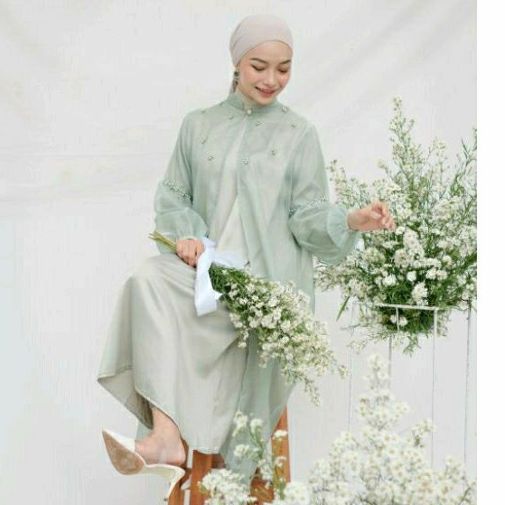 Tunik pesta hijau sage