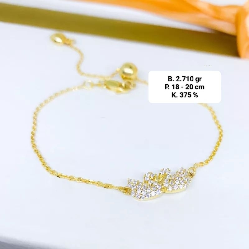 Gelang angsa serut emas asli