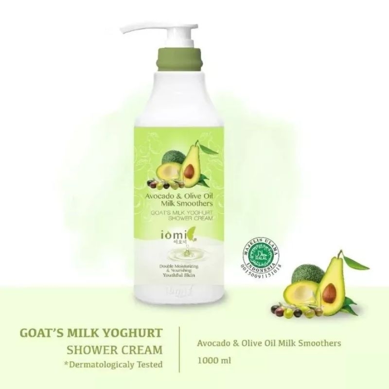 IOMI Shower Gel 1000ML IOMI Avocado &amp; Olive Oil Milk Smoothers 1000ML Iomi Sabun Mandi Gel 1000ML