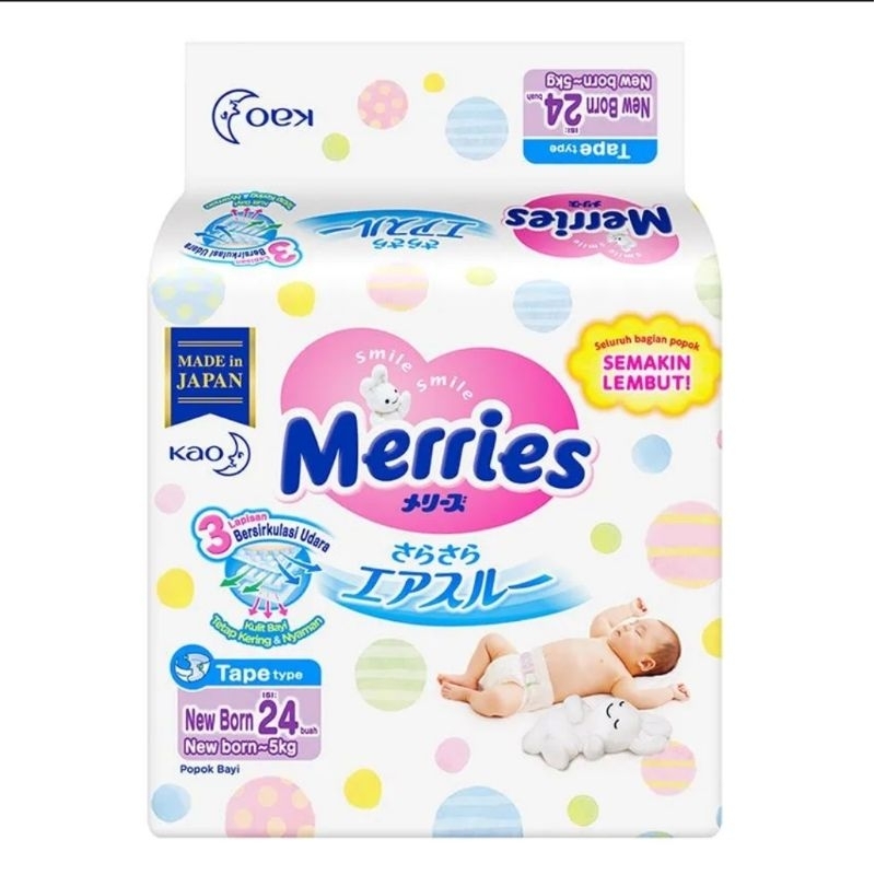 MERRIES Premium Popok Bayi Celana XL19 , L22 , M28 NB24