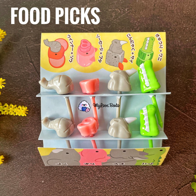 Animal Nose Picks Tusukan Bento Fruit Fork Food Picks Bento Tools