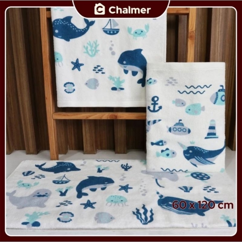 Handuk Bayi Chalmer Handuk Anak Lembut Print Karakter Ukuran 60 x 120