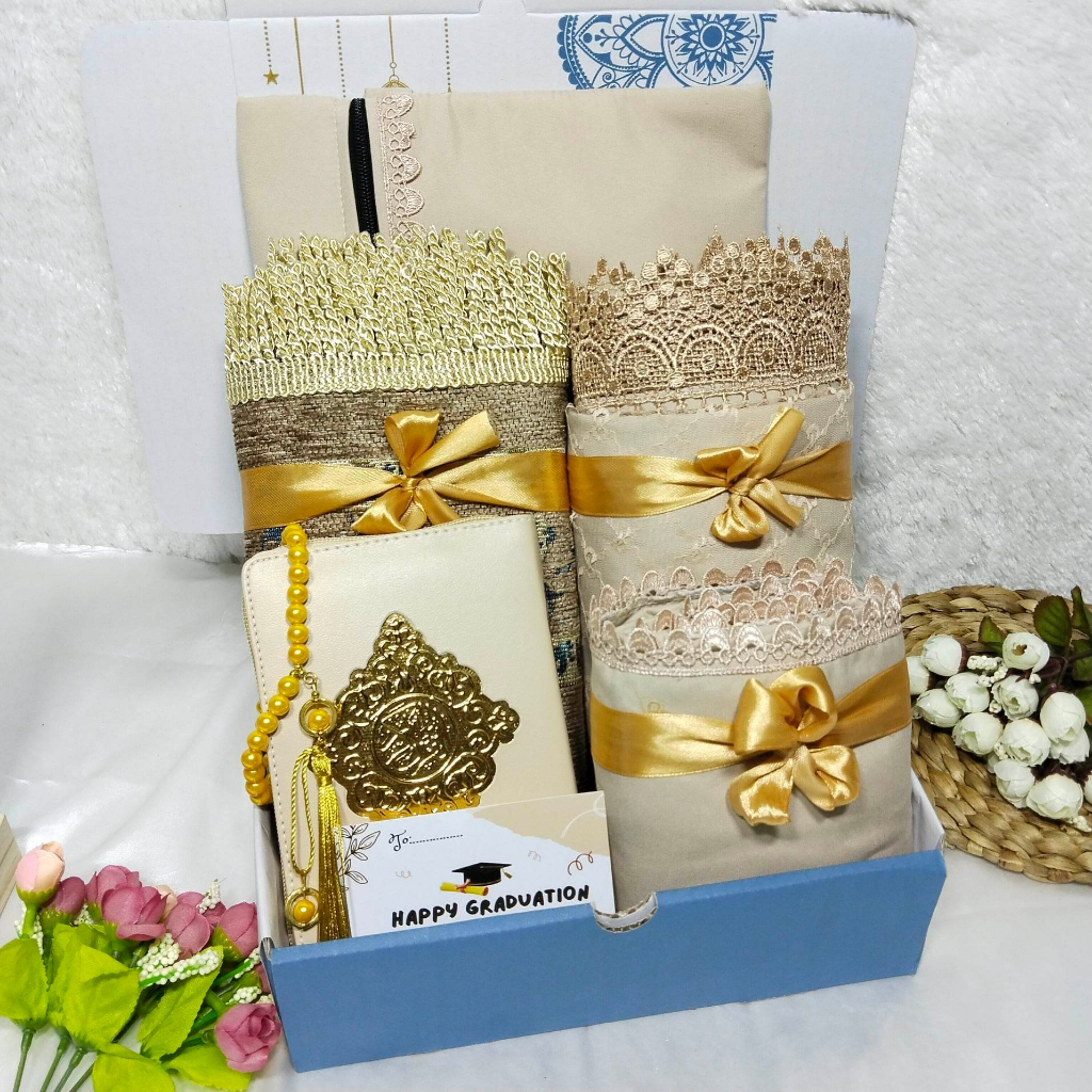 Seperangkat Alat Sholat Seserahan / Alat Sholat Seserahan 1 Paket / Hampers Lebaran Mukena Mewah / M