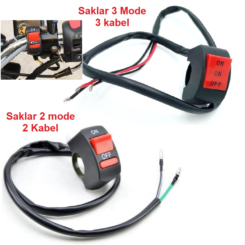 Saklar On Off 2 Mode Saklar 3 Mode Tombol On On Off Universal Plus Saklar Lampu Stang Motor