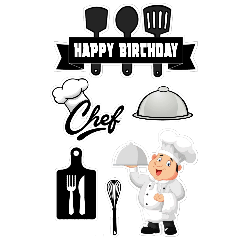 

TOPPER CAKE CUSTOM TOPPER ULANG TAHUN TOPPER ULTAH / HIASAN KUE CHEF