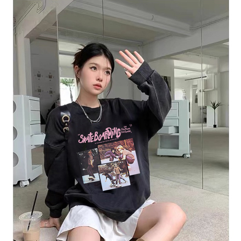 Sweater Oversize Vintage Sweater Oversize Korean Style/Sweater Hitam