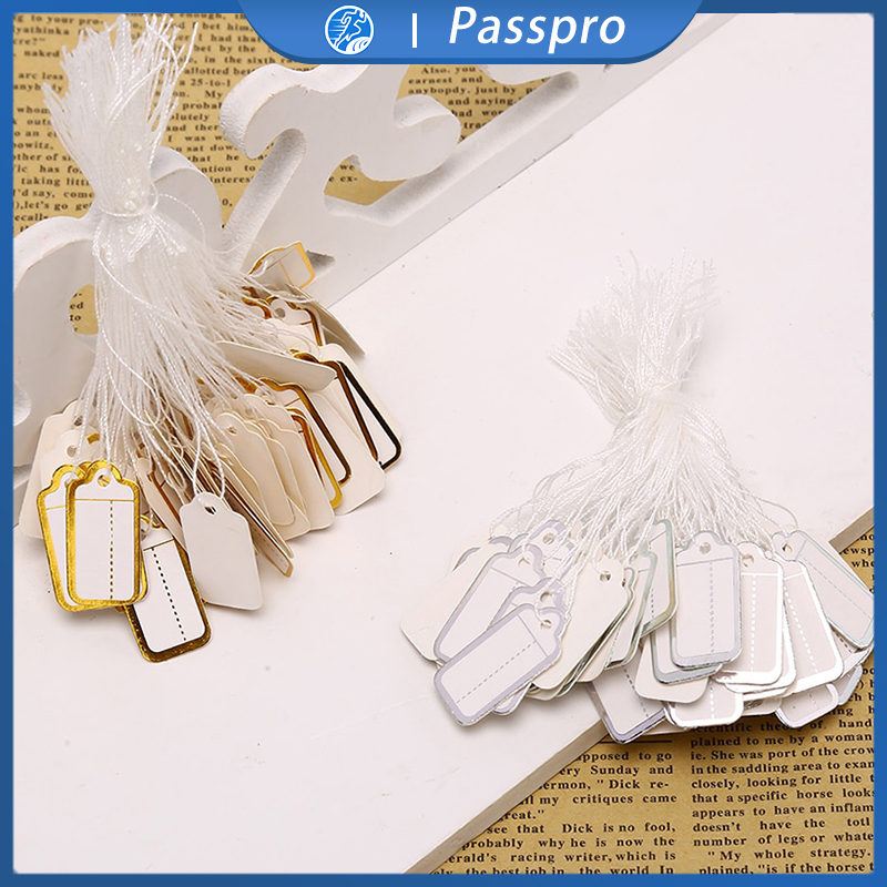 

Isi 500 Price Tag With Hanging String Label Harga Perhiasan Putih List Gold/Silver