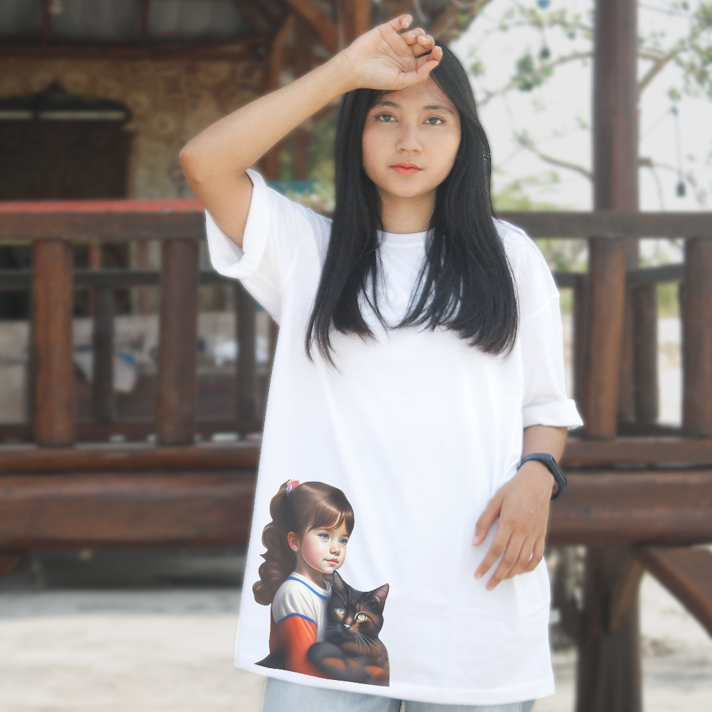 LINEAL OVERSIZE - |Kaos Oversize Cat Girl T-Shirt|