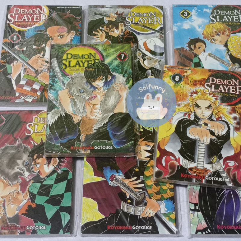 Komik Demon Slayer Kimetsu no Yaiba 1-8 set