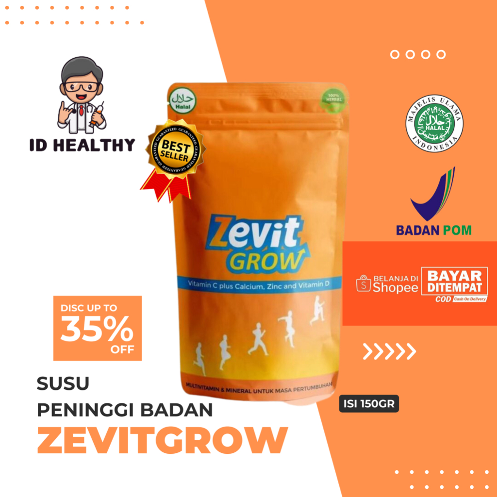 

(TERLARIS) ZEVIT GROW - SUSU PENINGGI BADAN / SUPLEMEN PENINGGI BADAN / PENINGGI DEWASA / ORIGINAL BPOM / PENINGGI BADAN ANAK ANAK REMAJA DEWASA / PENINGGI 17 TAHUN / SUSU PENINGGI AMPUH / BPOM TANPA EFEK SAMPING / GRATIS ONGKIR