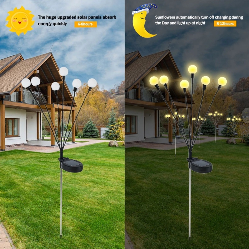 【COD】Solar Led Firefly Lampu Taman Lampu Outdoor Tenaga Surya Lampu Kembang Api 6/8/10LED/Solar Firefly Light Lampu Lampu Dekorasi Lampu Surya