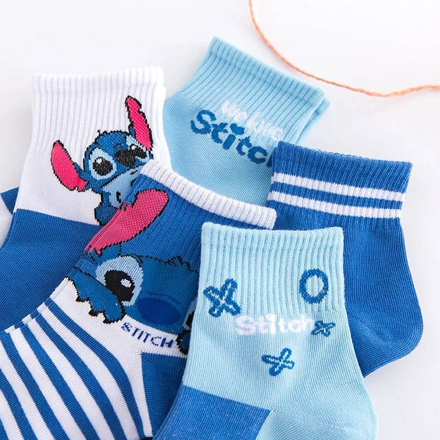 Kaos Kaki Anak Sekolah TK SD Motif Laki Fashion Perempuan Korea Kartun Disney Stitch Terbaru K9