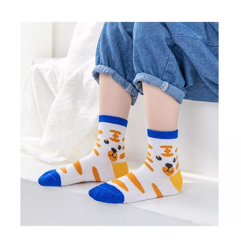 Kaos Kaki Anak Sekolah TK SD Motif Cowok Singa Tiger Fashion Korea Laki Kids Terbaru K9