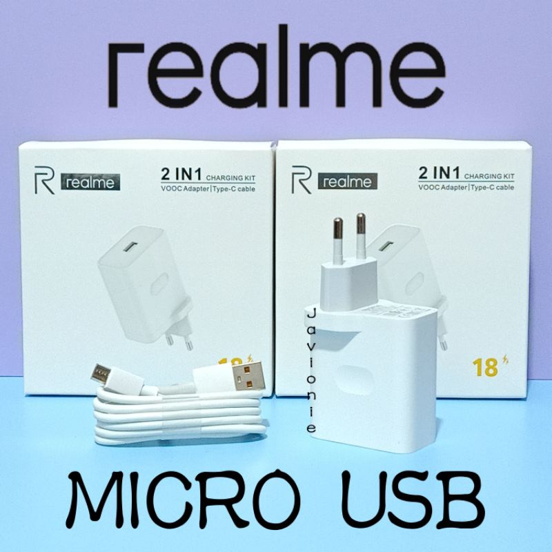 REALME Adaptor Kepala Charger Casan Cas C21 C21Y C30 C31 C33 Original Fast Charging MICRO USB 10W 18W 20W