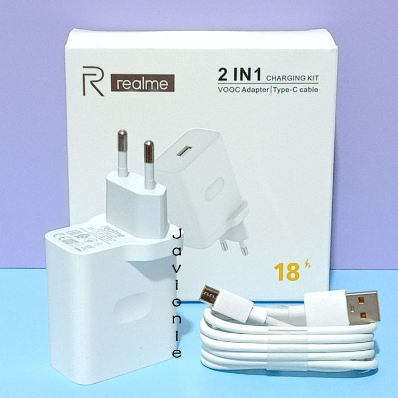 REALME Charger Casan Cas Original C15 C25Y Fast Charging MICRO USB 18W 20W