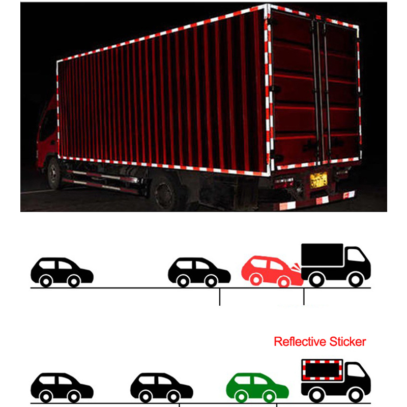 30meters/Pc Stiker Reflektor Stiker Dishub 3m Reflektive Tape Mobil Truk Merah Putih