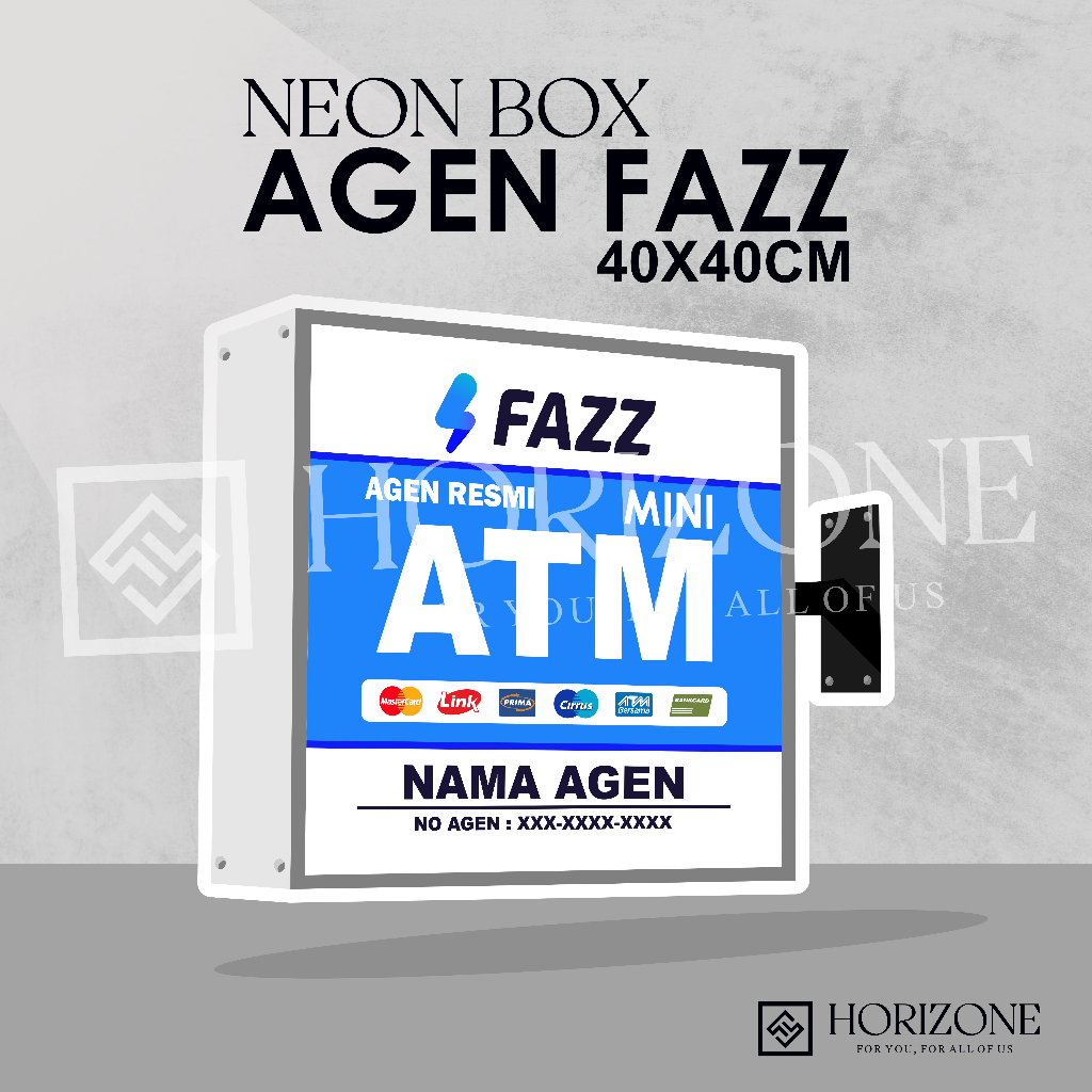 NEON BOX AGEN FAZZ 40X40 CM KOTAK AKRILIK
