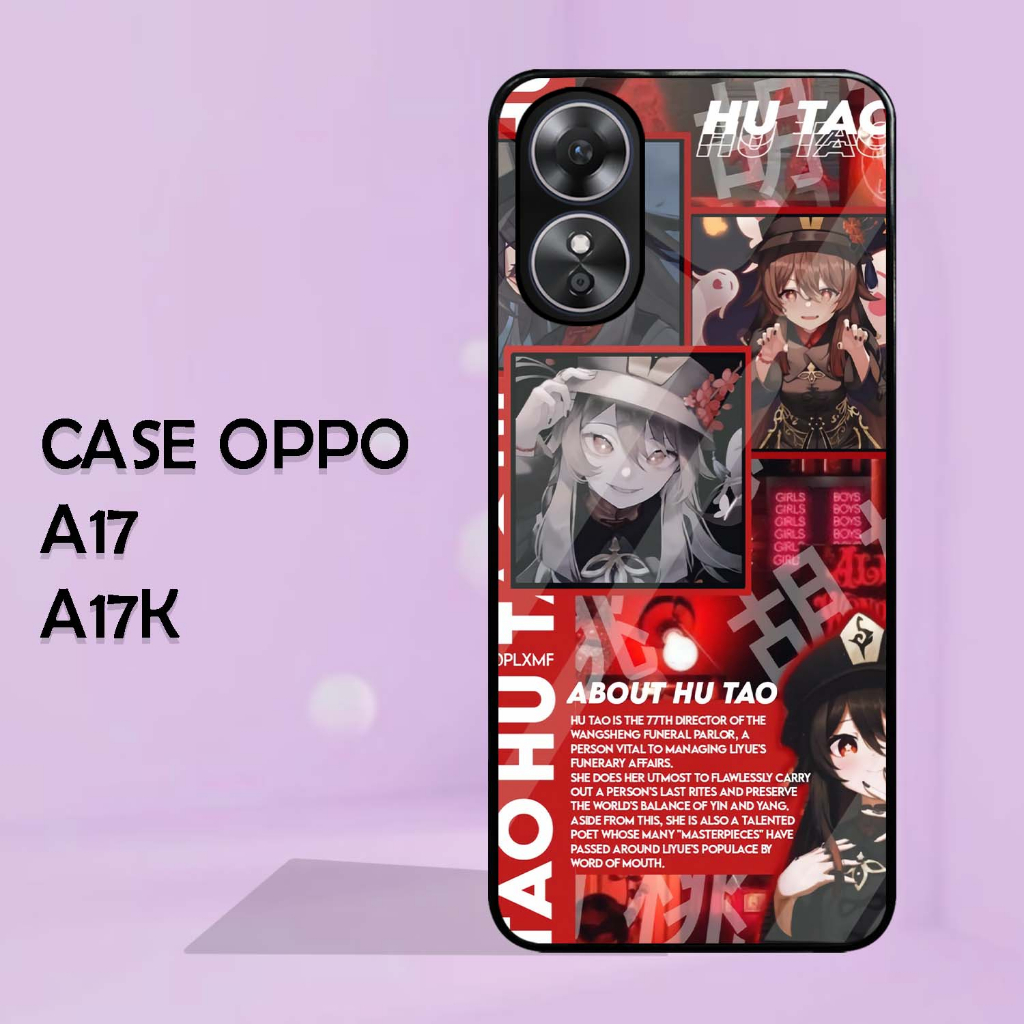 Case Kilau Oppo A17 | A17K [PC96] Casing Glossy Pic HD Anime Hutao Genshin Impact | Kesing Hp Oppo |