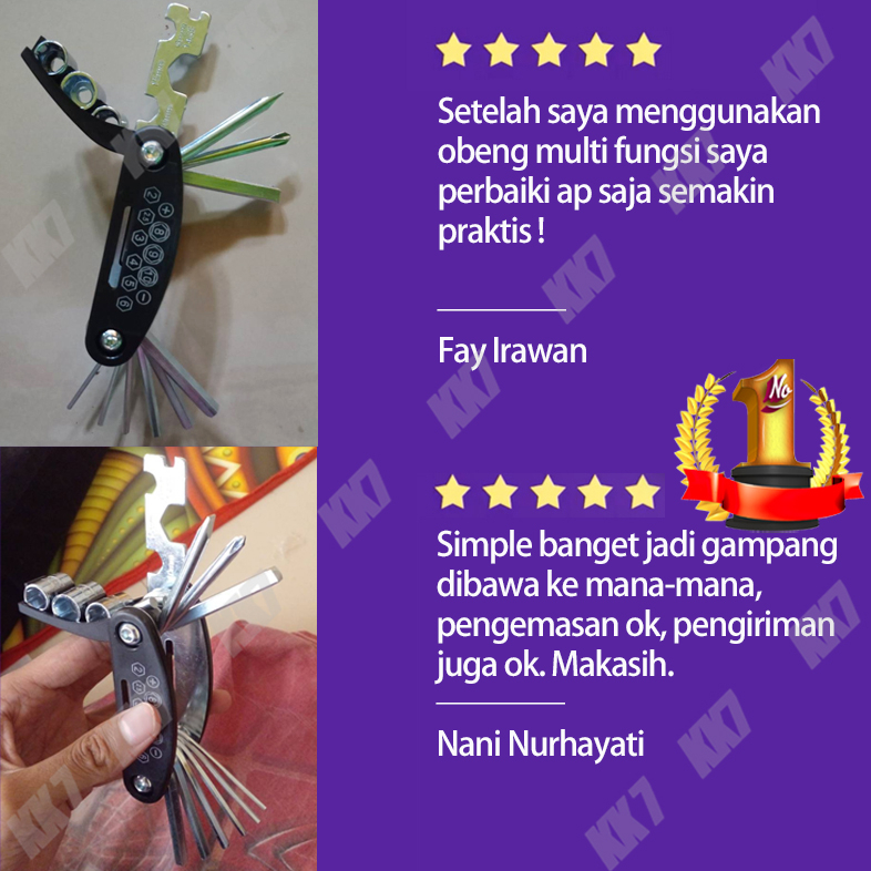 16 in 1 Kunci Shock Lipat mini Set Kunci Sepeda motor 16 Tools 16in1 Kunci 8 9 10 ring pas L Obeng