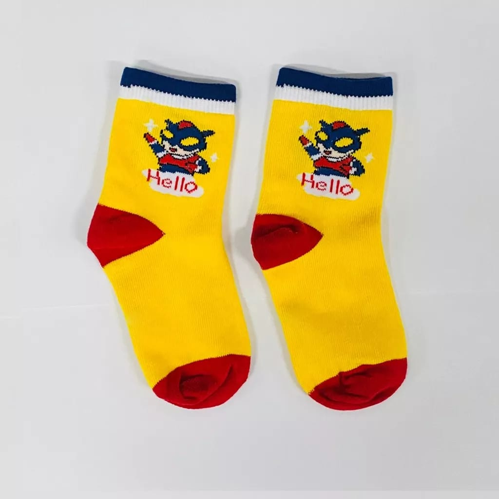 Kaos Kaki Anak Laki Sekolah TK SD Motif Cowok Korea Superhero Ultramen Socks Kids Terbaru K2S