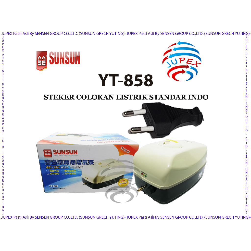 AERATOR ORIGINAL SUNSUN YT 858 AIR PUMP POMPA UDARA KOLAM IKAN AQUARIUM SUNSUN YT-858 BY SUNSUN