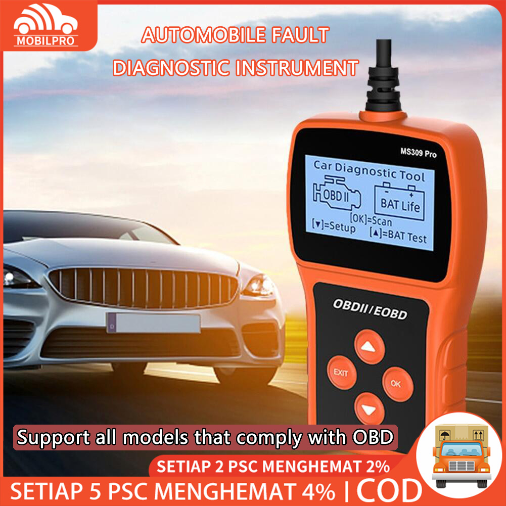 OBD2 Scanner Alat Diagnostik OBD Detektor Baterai Dengan Layar LCD Pembaca Kode Kerusakan Mesin Multi-bahasa Untuk Kendaraan Bermotor Mobil