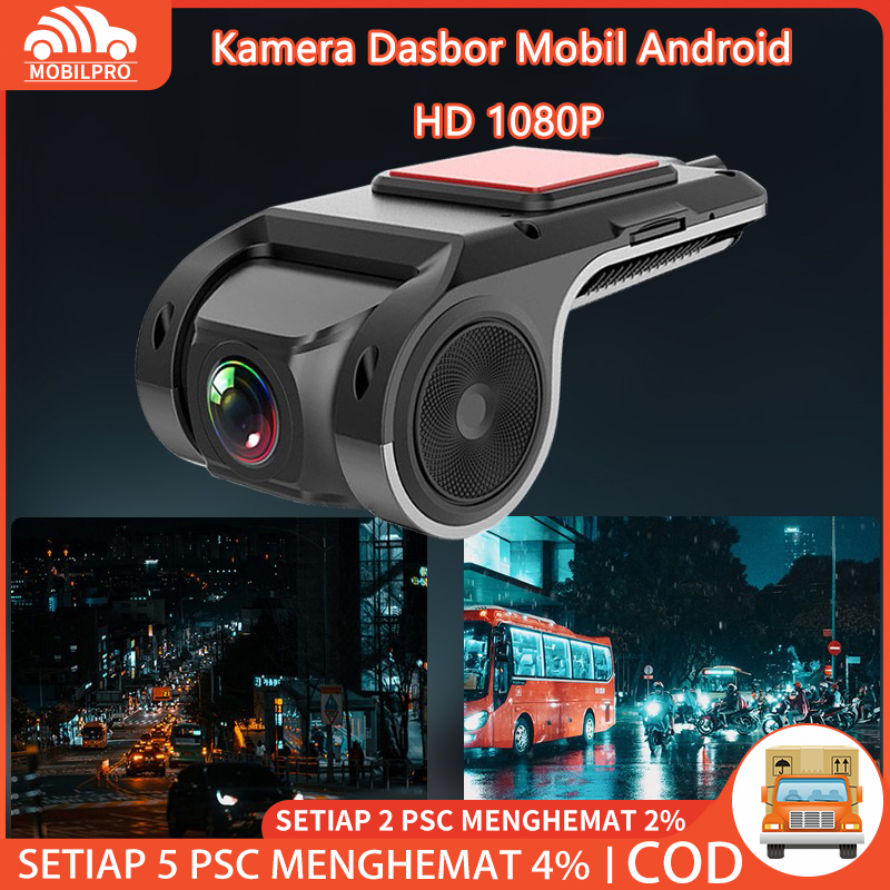 Kamera Android DVR Mobil HD 1080P, WiFi Android USB Perekam Video Penglihatan Malam Kamera Dasbor 170 ° Sudut Lebar Perekam Mobil Registrator