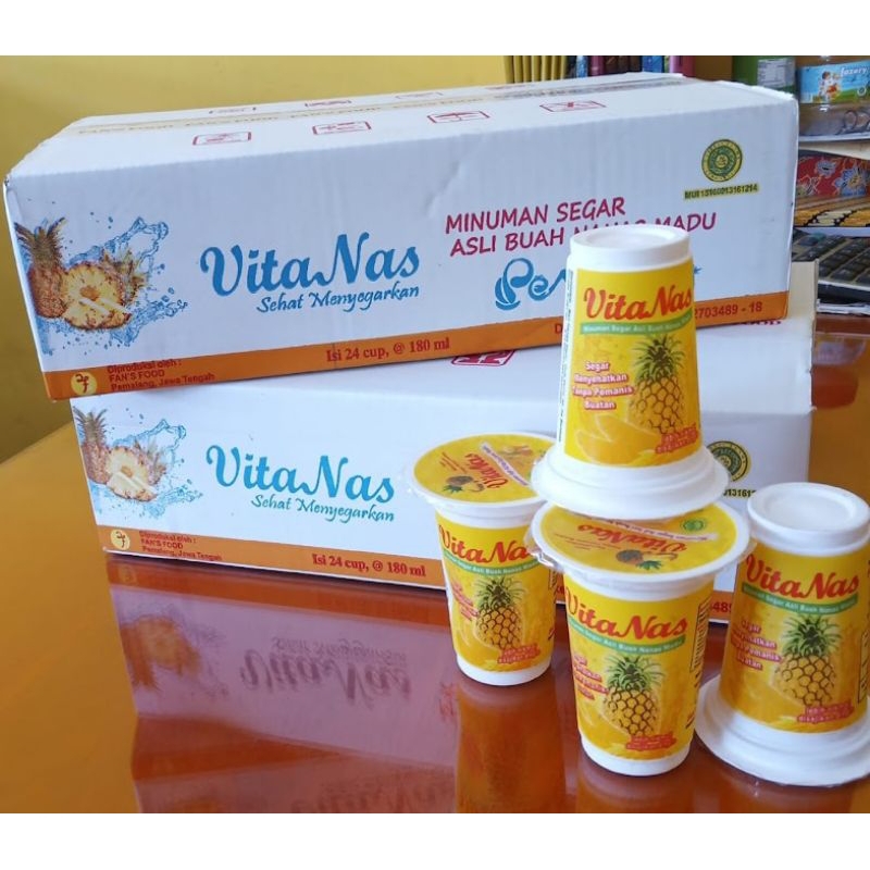

Minuman Vitanas Sari Nanas Madu // cup gelas 180ml