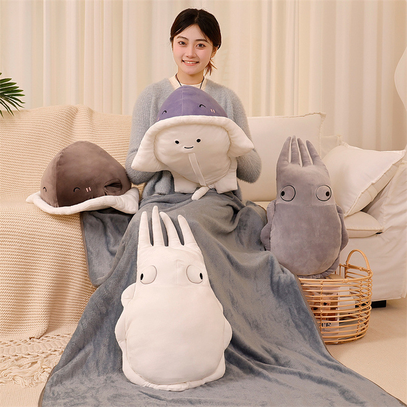 Bantal Selimut Boneka Ikan Pari Manta 3in1 Bahan Plush