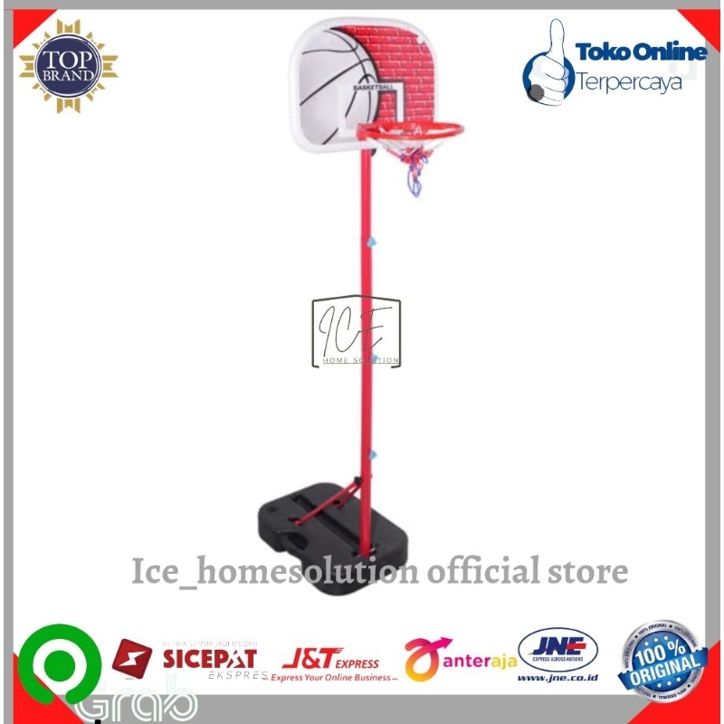 Landstro Set Ring Dan Tiang Basket - Merah/ring basket/tiang basket/basket ball/basket
