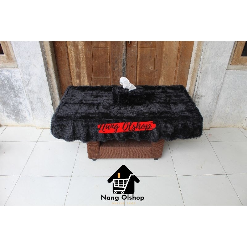 COD Taplak Meja Ruang Tamu Rumbai Murah/ Taplak Meja Tamu Model Rumbai Uk100x50xRumbai 20cm / Taplak Meja Rumbai Ruang Tamu Murah Bulu Rasfur Lembut