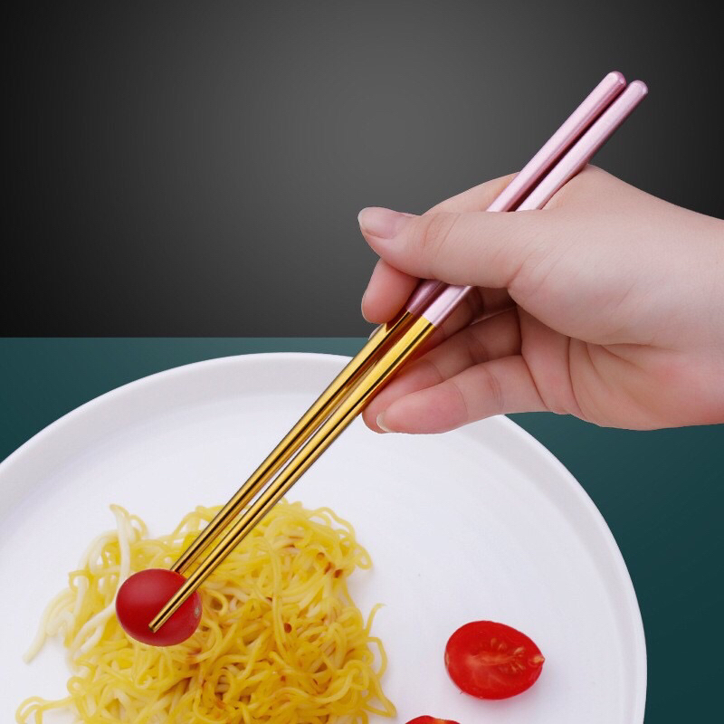 Sumpit aksen emas / sumpit emas / sumpit mewah / sumpit gold / sumpit makan cantik mewah  premium quality stainless stell