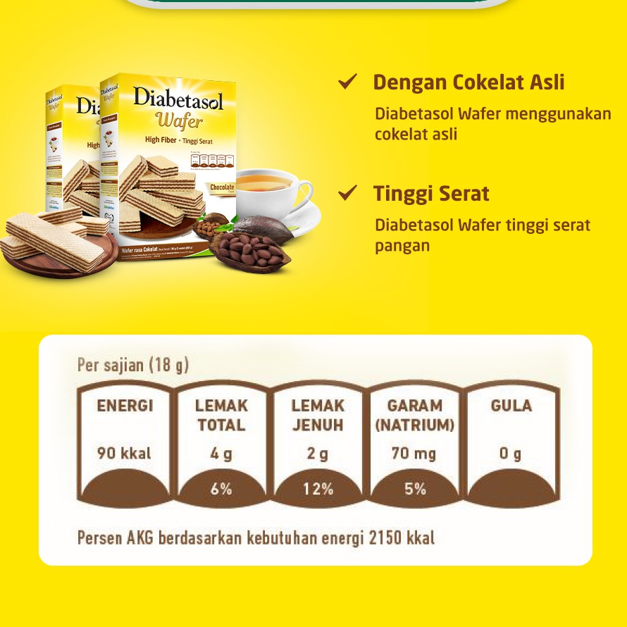 DIABETASOL WAFER CHOCOLATE 2x50gr