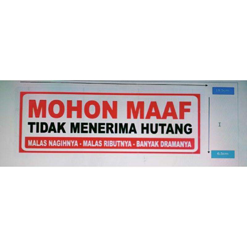 

sticker dilarang hutang