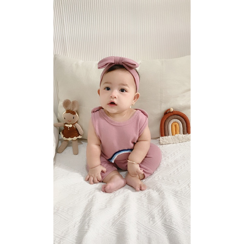 [12.12 SALE] Mioubaby Overall free headband | overall bayi  | Playsuit bayi | romper anak I overall bayi I baju kodok anak | jumper bayi | jumpsuit bayi | hadiah lahiran | romper bayi  I jumper baby I jumpsuit baby I baju kodok bayi I romper baby