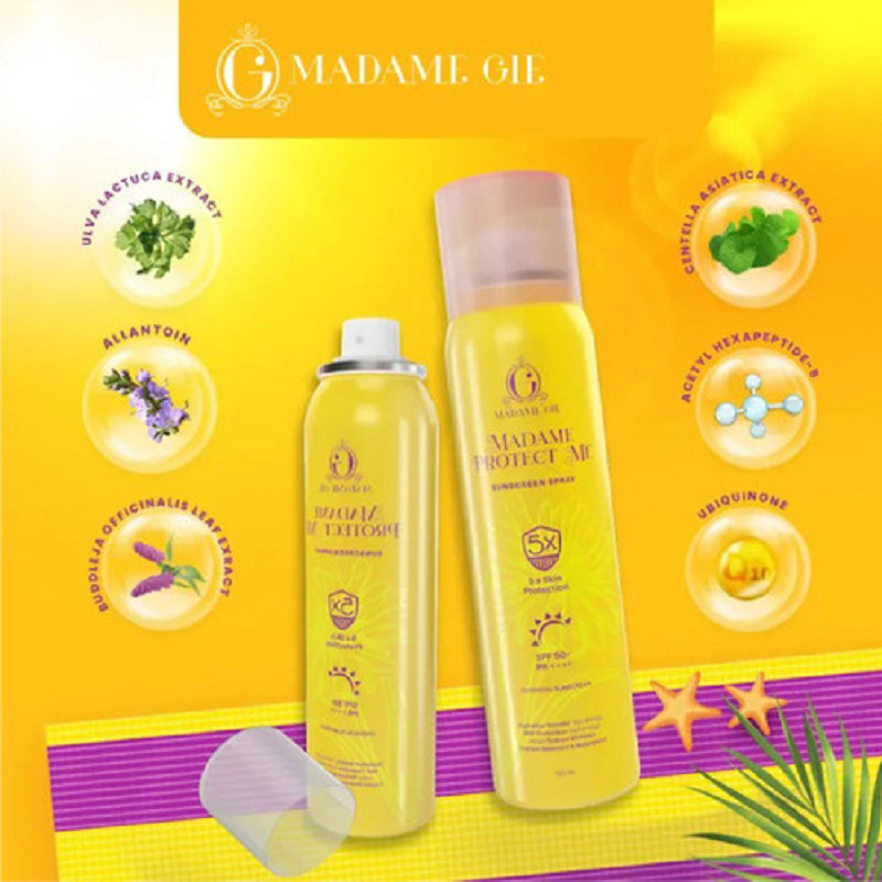 [BPOM] Madame Gie Madame Protect Me Sunscreen Spray SPF50 PA++++ - 5X More Effective Skincare Sunblock