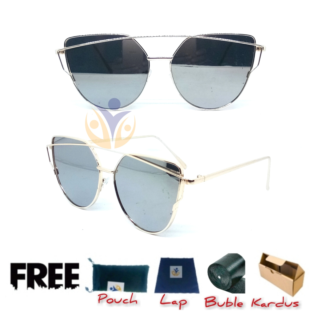 Korean women sunglasses metal UV protection