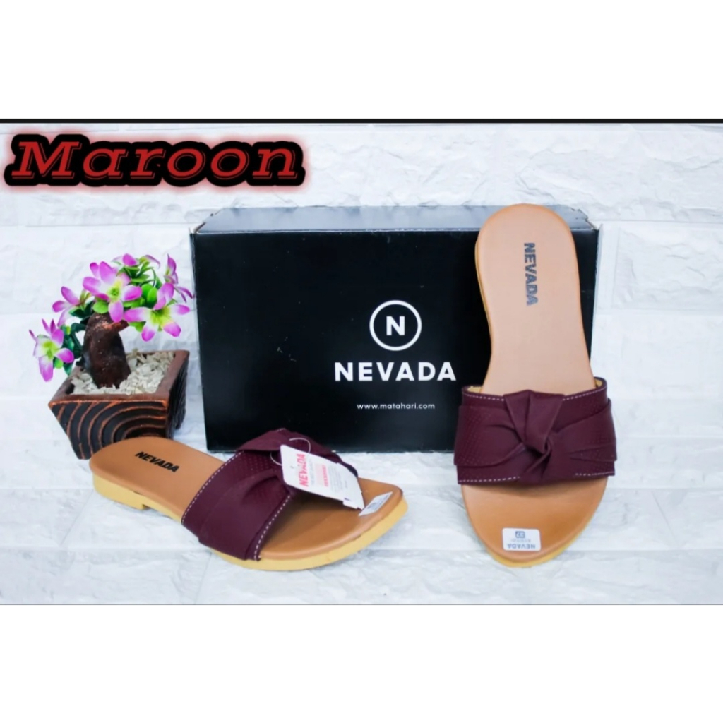 Sandal Nevada Murah Promo Cuci gudang Matahari/Sendal Wanita Terbaru Model Slop Pita Kode NV 02/