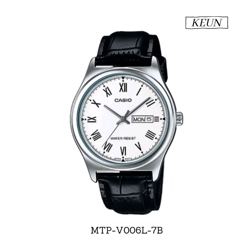 Casio MTP-V006L-7B // jam tangan pria - casio original - jam tangan leather //