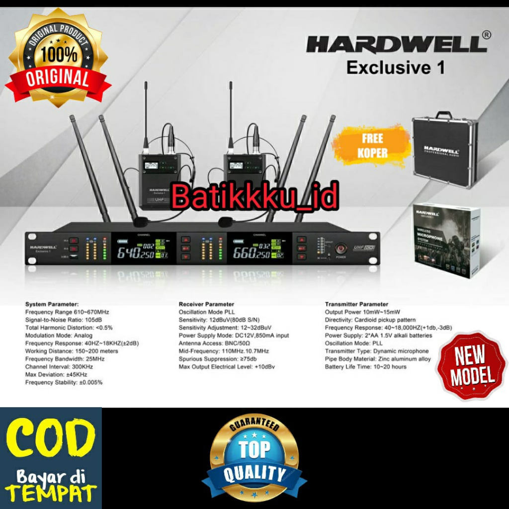 MIC WIRELESS HARDWELL EXCLUSIVE 1 EXCLUSIVE1 ORIGINAL 2 MIC JEPIT + 2 MIC HEADSET JJHH FREE KOPER