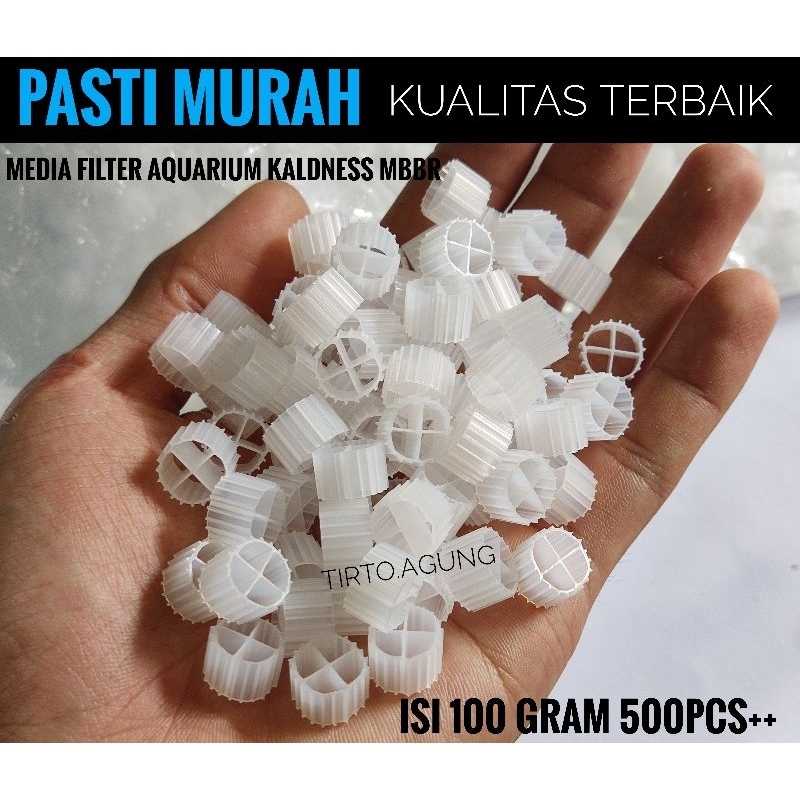 kaldnes / kaldness super micro moving bed HDPE k1 isi banyak bgt 100 gram 1 media filter aquarium