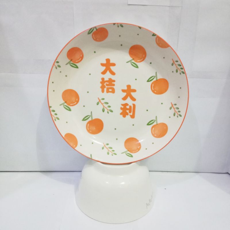 1 Lusinan Piring Keramik Motif JERUK CHINA