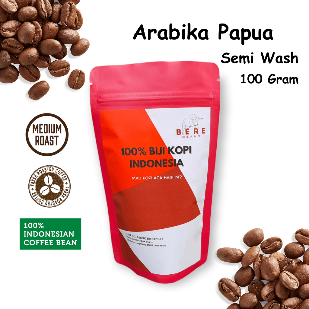 

Bere Beans - Kopi Arabika Papua Wamena Indonesia 100 GRAM Biji Bubuk Coffee Beans Arabica Coffe Cofe Bean Tubruk