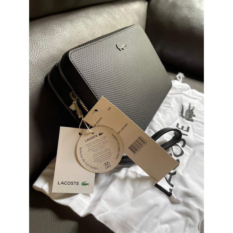 LACOSTE Original dompet tas pouch Kulit Sapi.