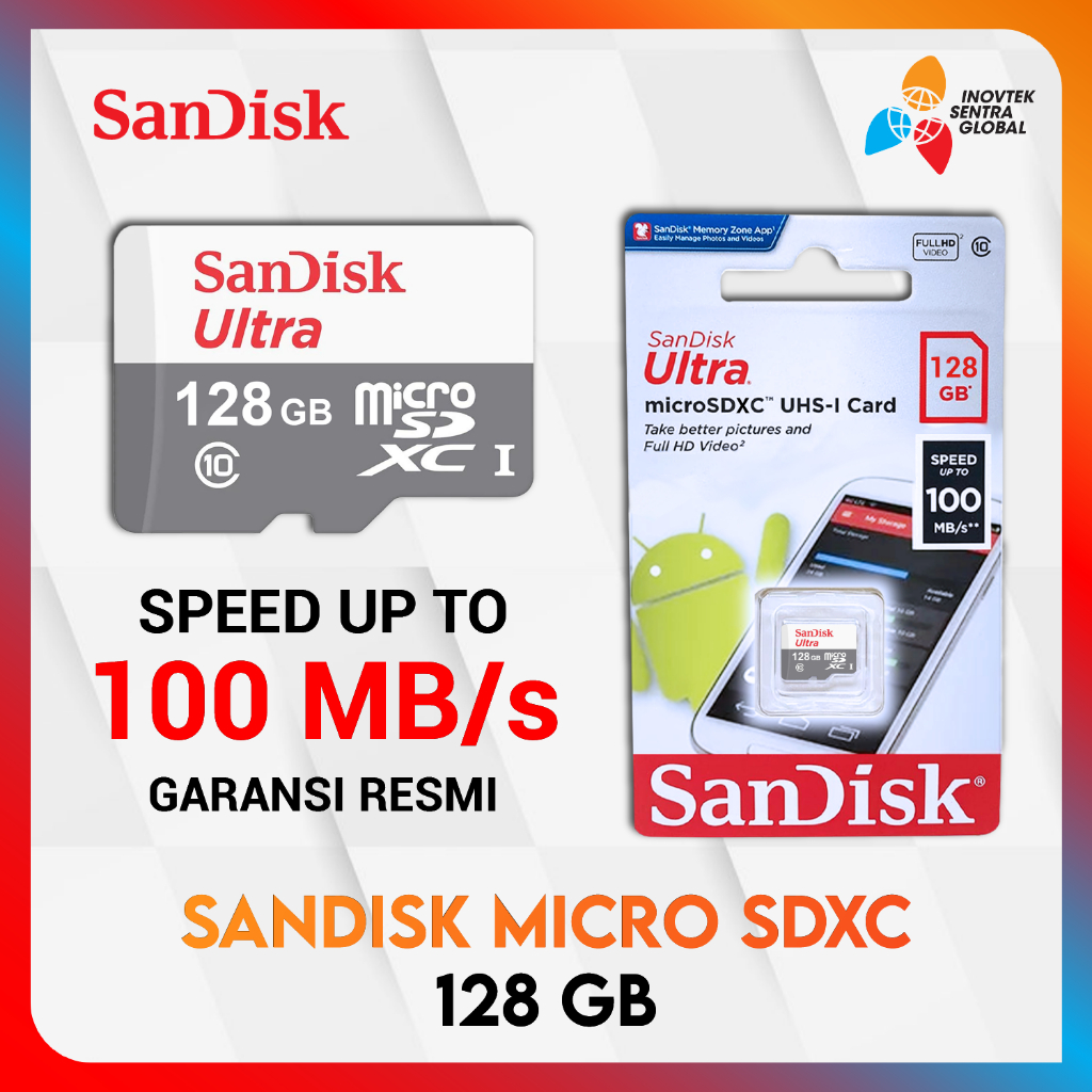 SanDisk 128GB Ultra Micro SD Speed Up To 100MB/s Class 10 - Original