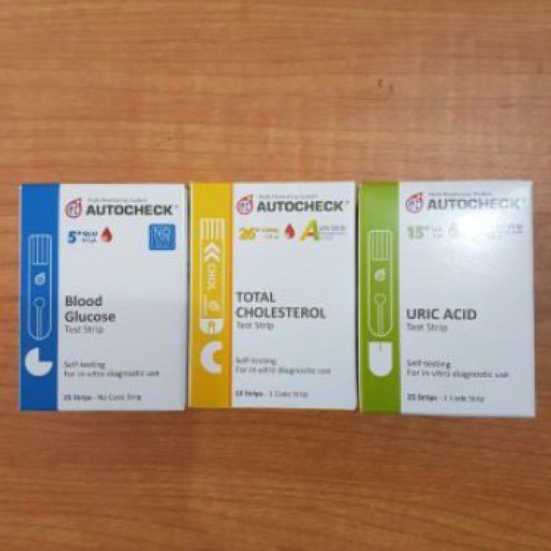 PAKET STRIP AUTOCHECK GULA , ASAM URAT , KOLESTEROL / STIK AUTO CHECK AUTOCEK GDS URIC CHOLESTEROL