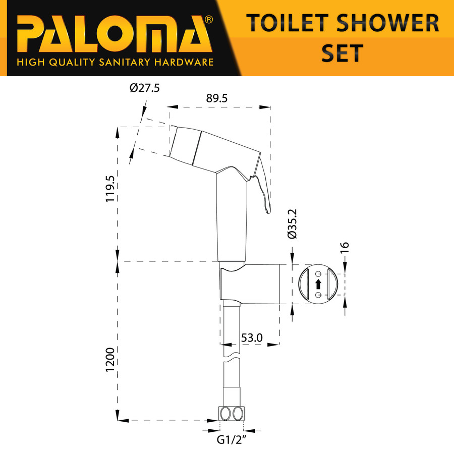 Paloma Toilet Shower Jet Washer Bidet Cebok WC TSP 3101 3102 3103 3105