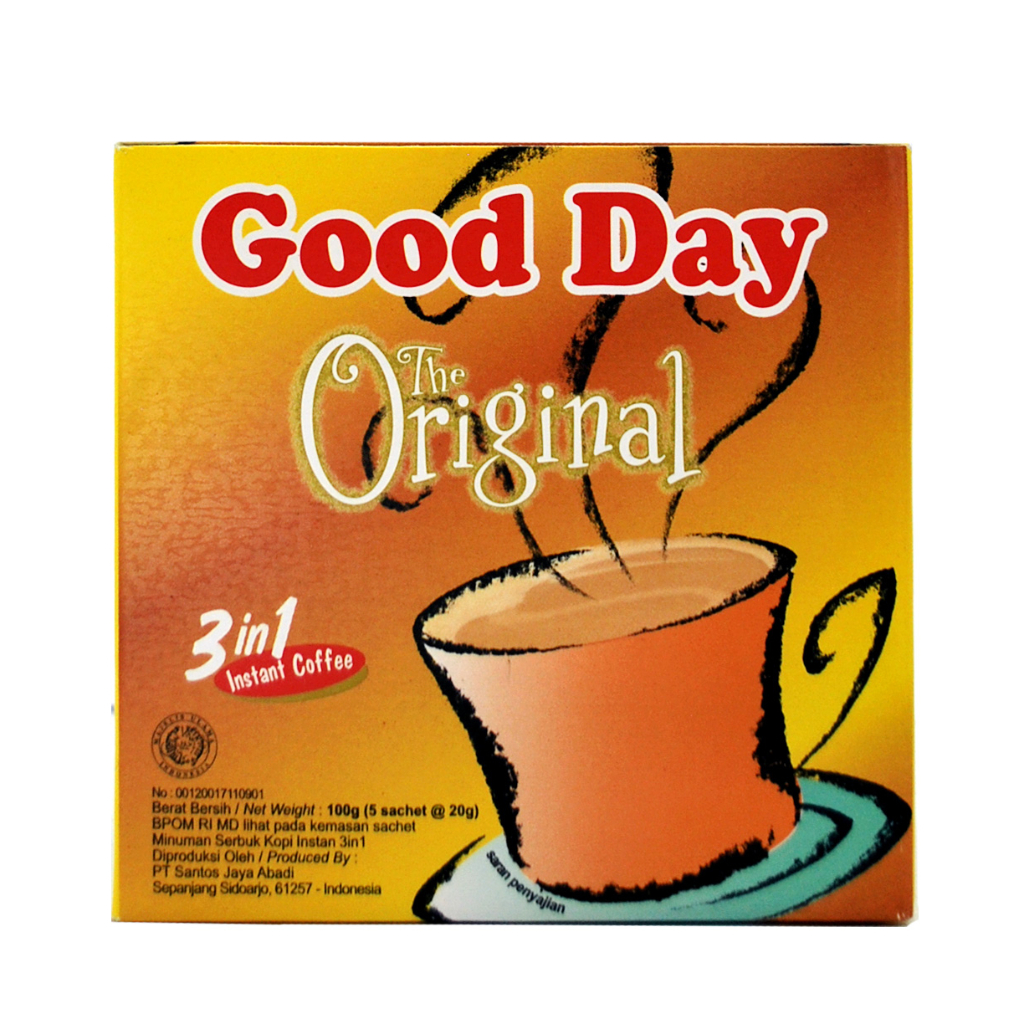 

KOPI INSTAN GOOD DAY BOX INSTANT COFFEE ISI 5 PCS @ 20 gr
